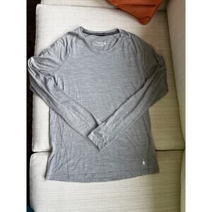 Smartwool Women’s Base Layer Top - Merino 150 Wool Active Crew Grey Size L